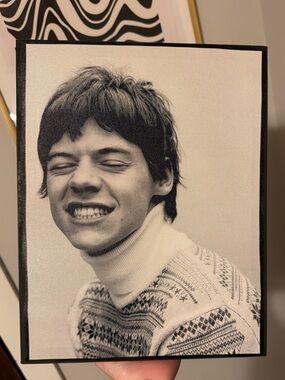 Harry Styles Black and White Canvas 11x14